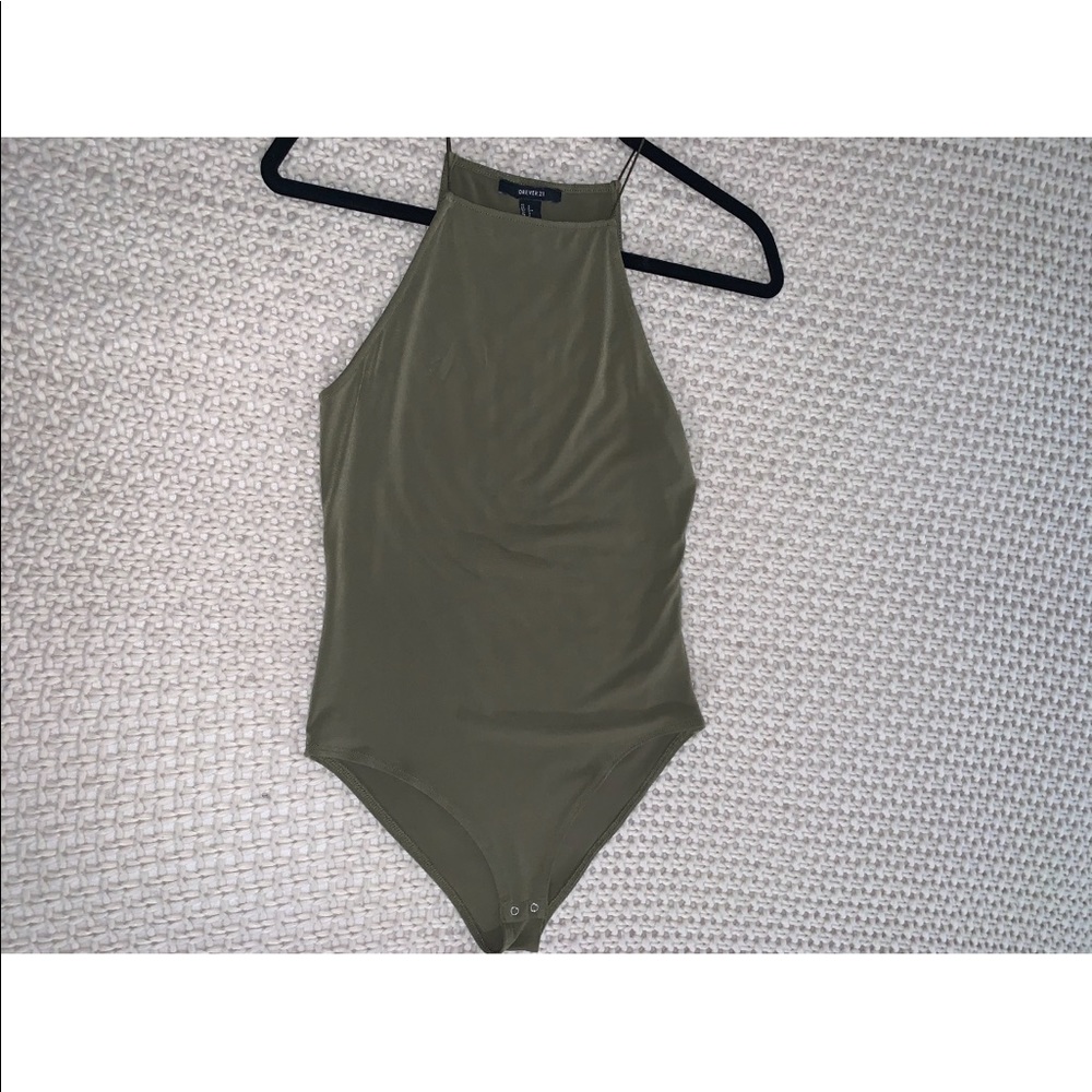 olive green body suit